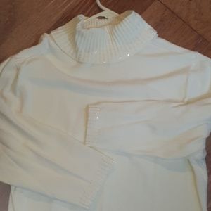 Apt. 9 Lemon Sequin Bead Turtleneck